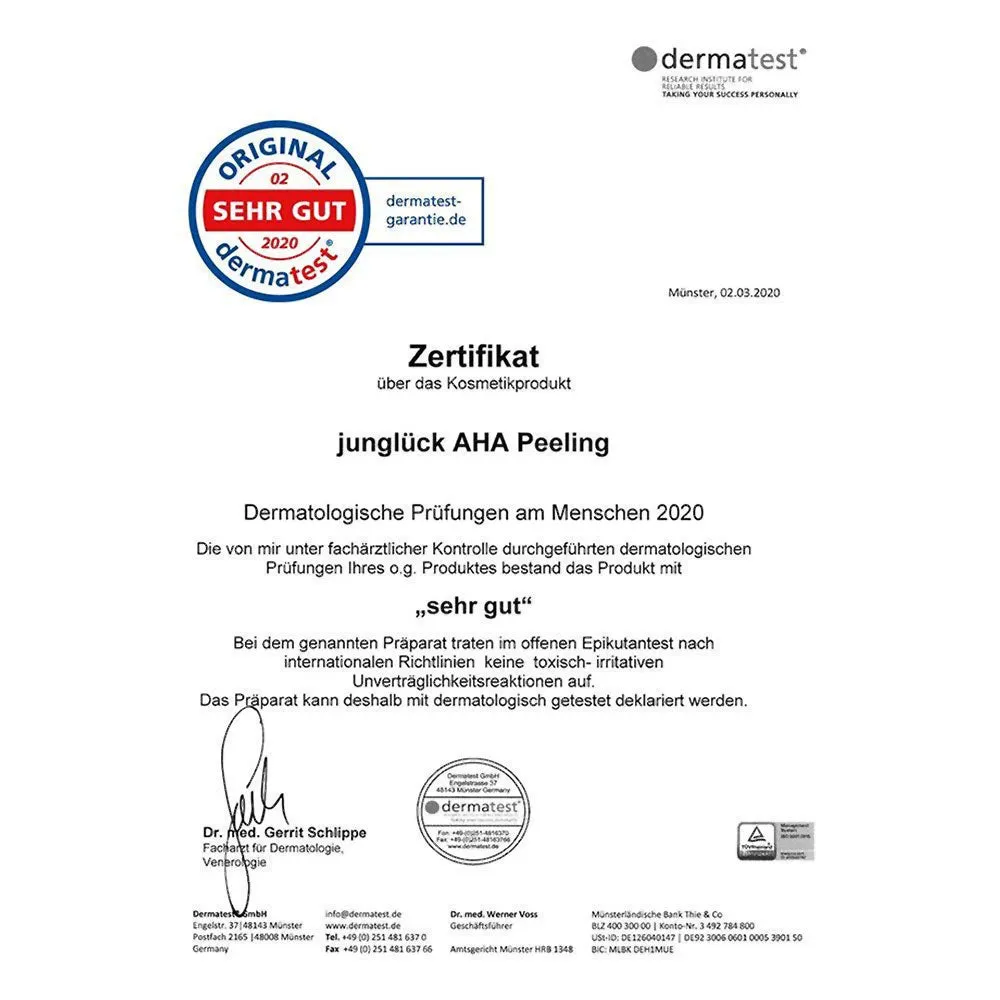 JUNGLÜCK AHA Peeling 100 ml für trockene Haut Fruchtsäure