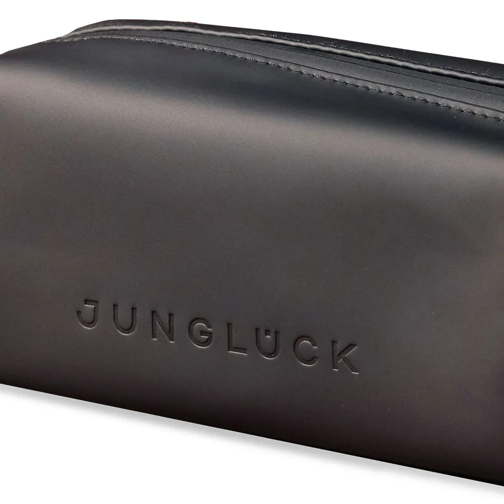 JUNGLÜCK Kosmetiktasche Schwarz S veganes Leder