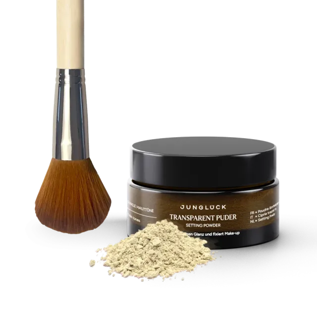 JUNGLÜCK Transparent Puder Pinsel-Set Banana mattierend