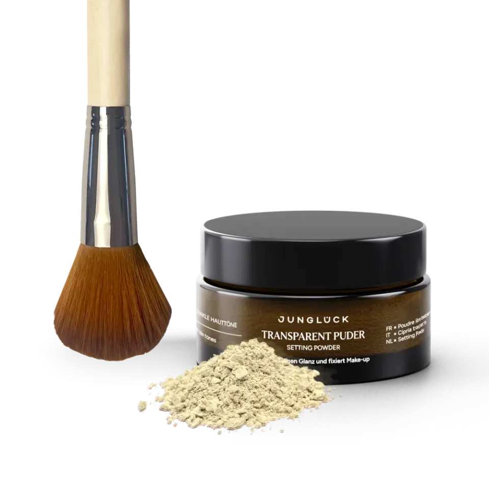 JUNGLÜCK Transparent Puder Pinsel-Set Banana mattierend