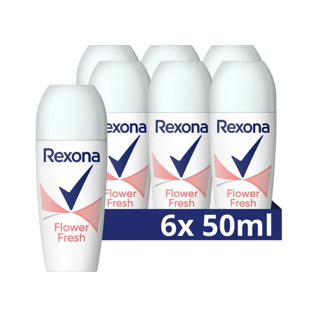 Rexona Flower Fresh Deo Roll-On 6x50 ml ohne Aluminium