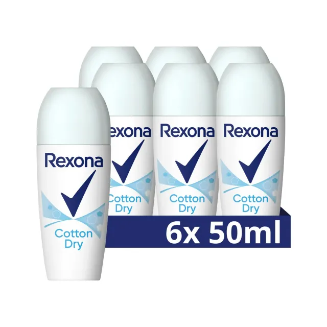 Rexona Cotton Dry Deo-Roll-On 6x50 ml blumig