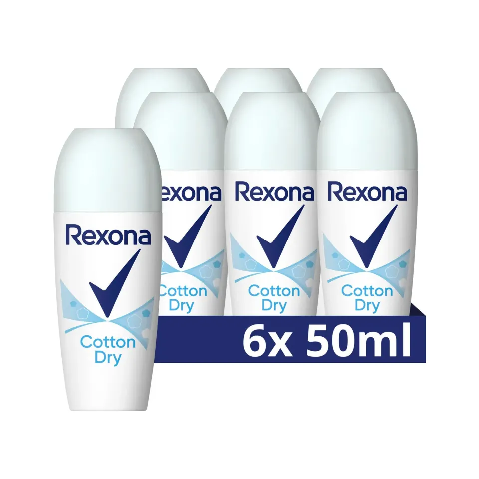 Rexona Cotton Dry Deo-Roll-On 6x50 ml blumig