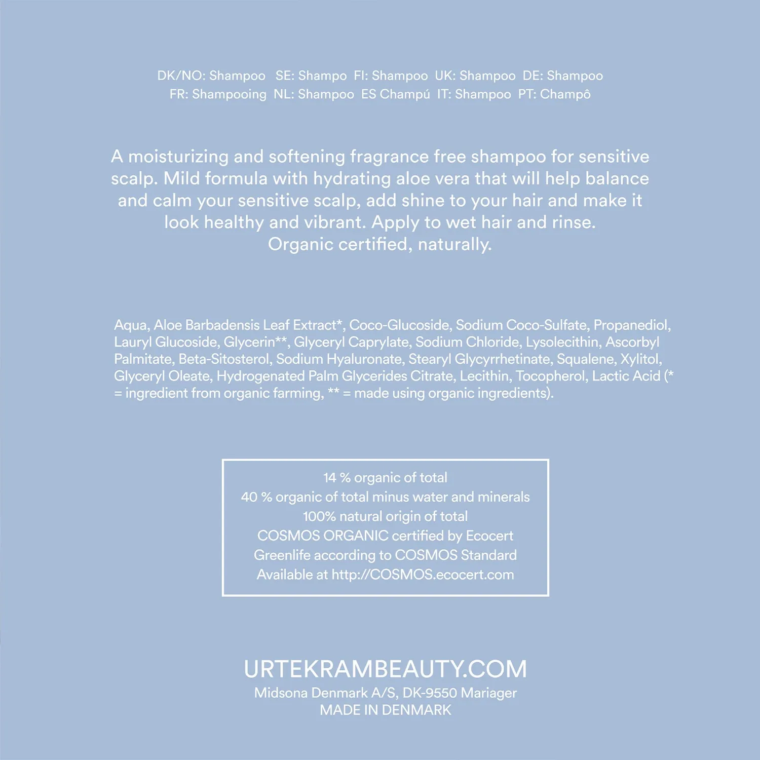 Urtekram Find Balance Fragrance Free Shampoo 500 ml ohne Duft