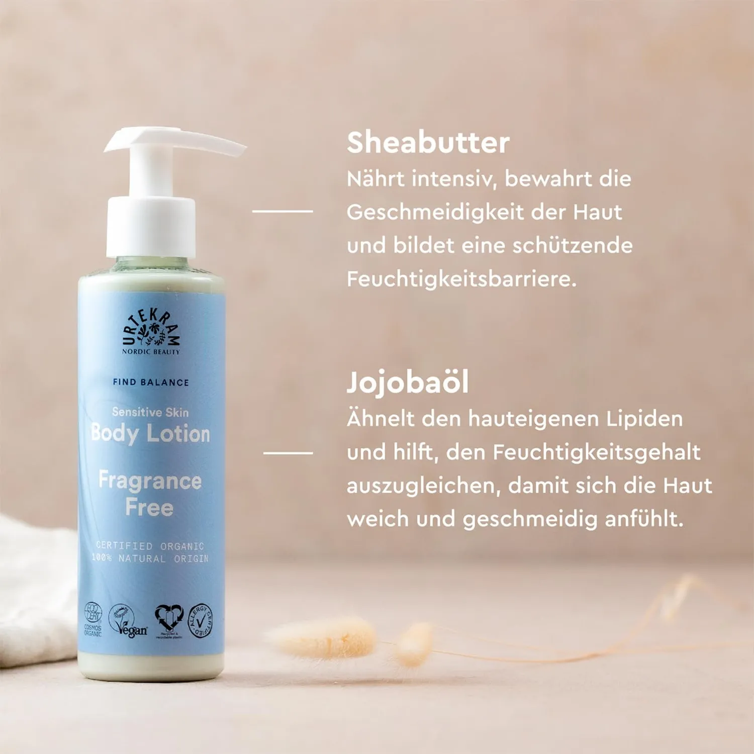 Urtekram Bodylotion ohne Parfüm 245 ml empfindliche Haut