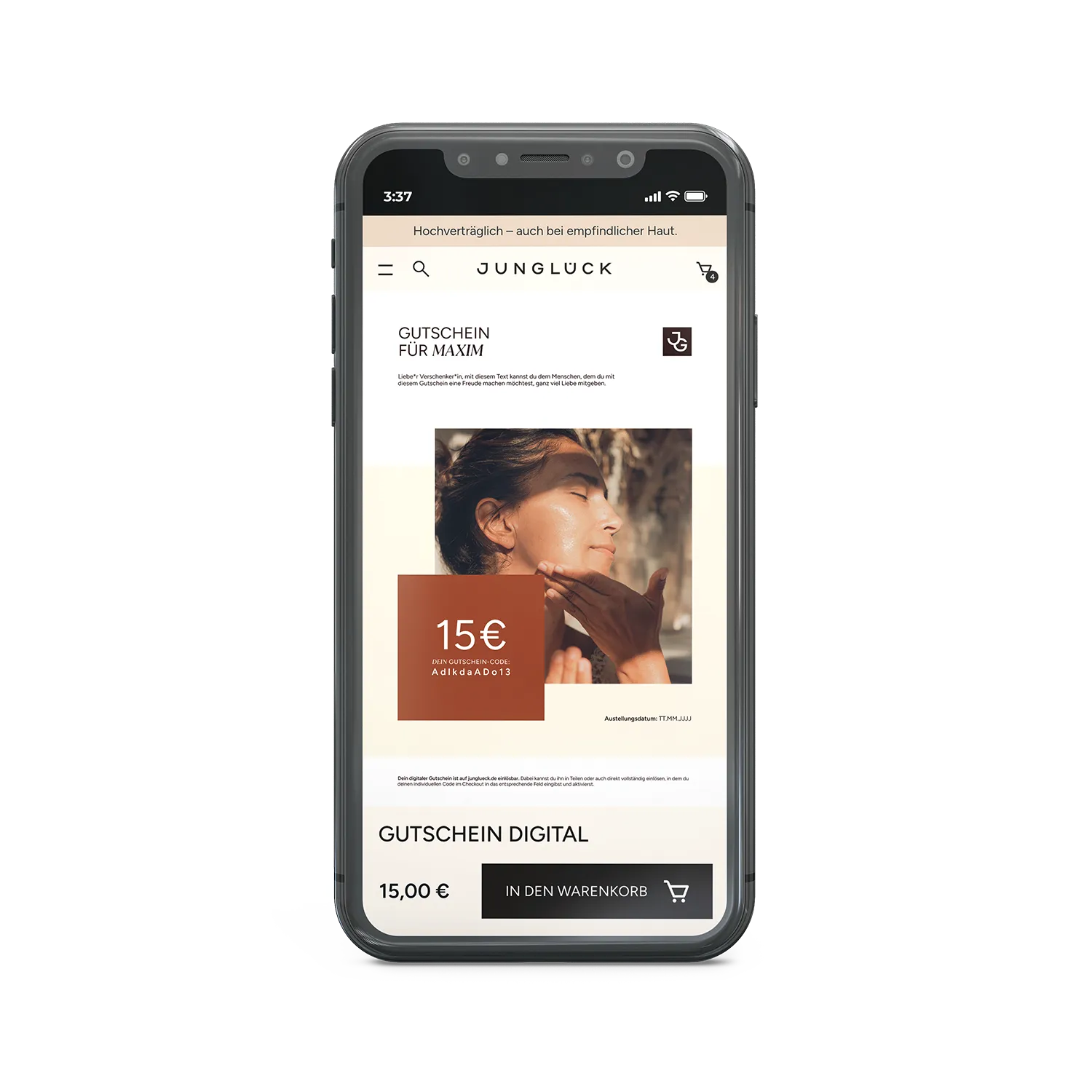 JUNGLÜCK Gutschein digital 15 EUR Geschenkkarte