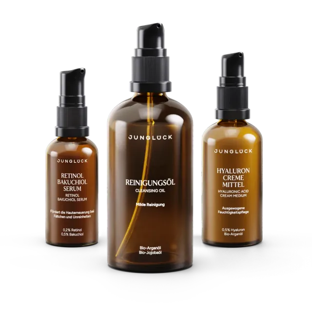 JUNGLÜCK Glatt & Strahlend Pflege-Trio Set Retinol