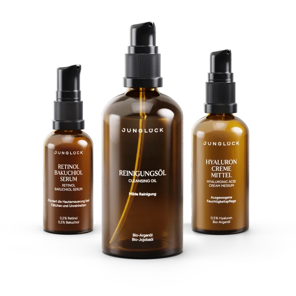 JUNGLÜCK Glatt & Strahlend Pflege-Trio Set Retinol