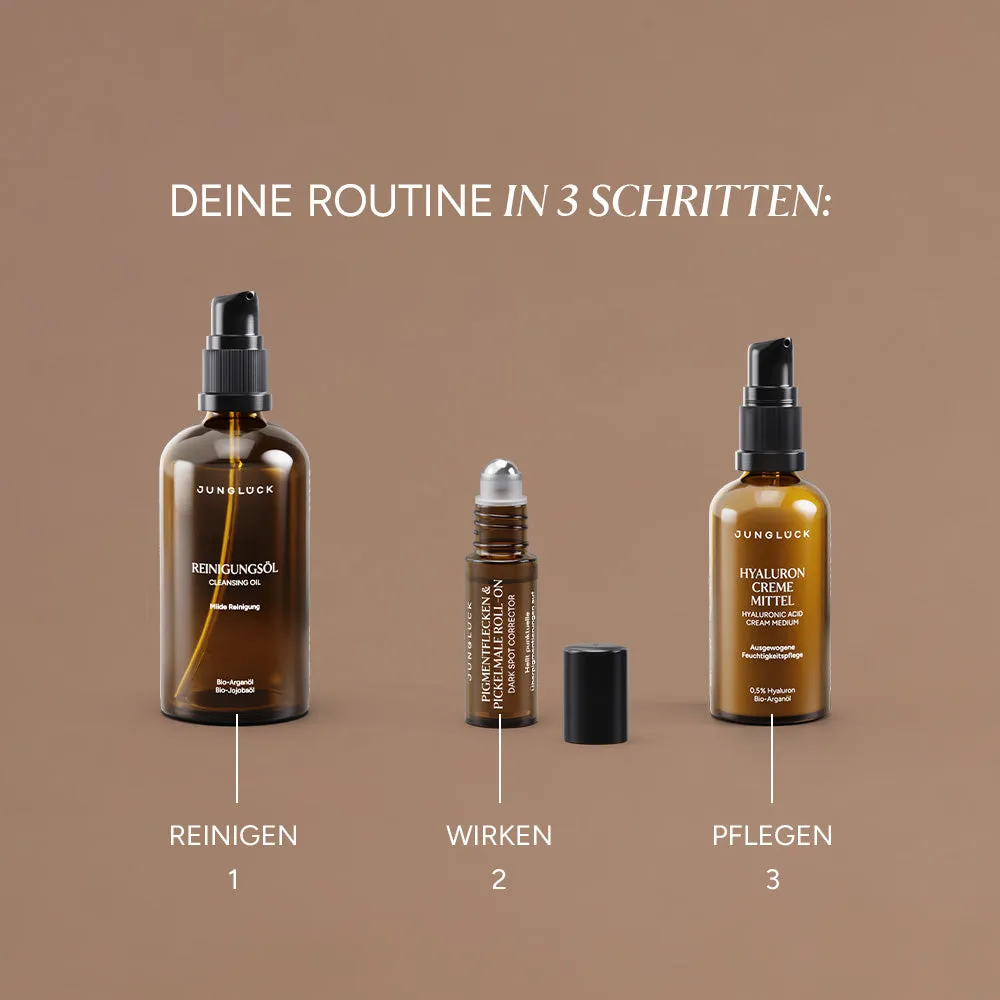 JUNGLÜCK Set Pigmentflecken Pickelmale Serum ohne Duftstoffe