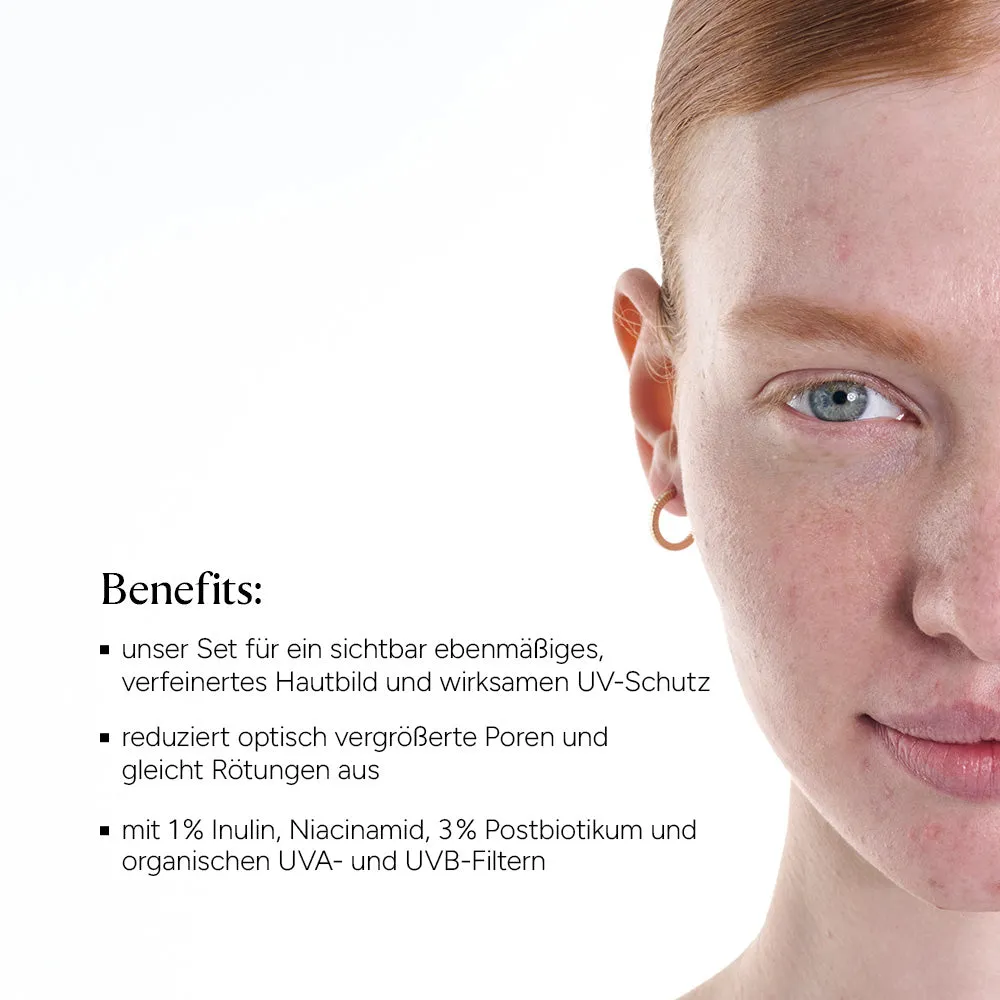 JUNGLÜCK Poren Verfeinern Set mit SPF Niacinamid ohne Duftstoffe