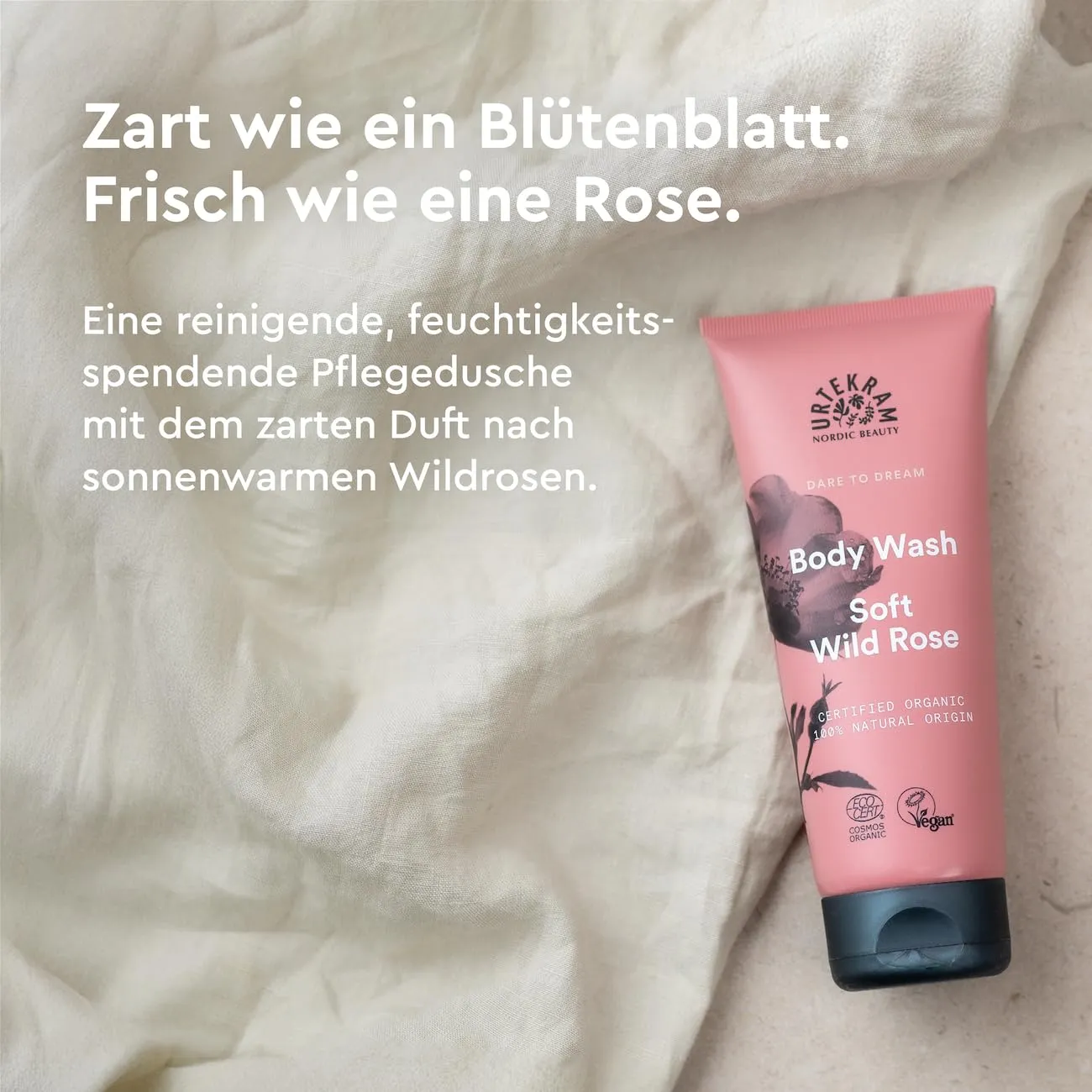 Urtekram Soft Wild Rose Duschgel 200 ml feuchtigkeitsspendend