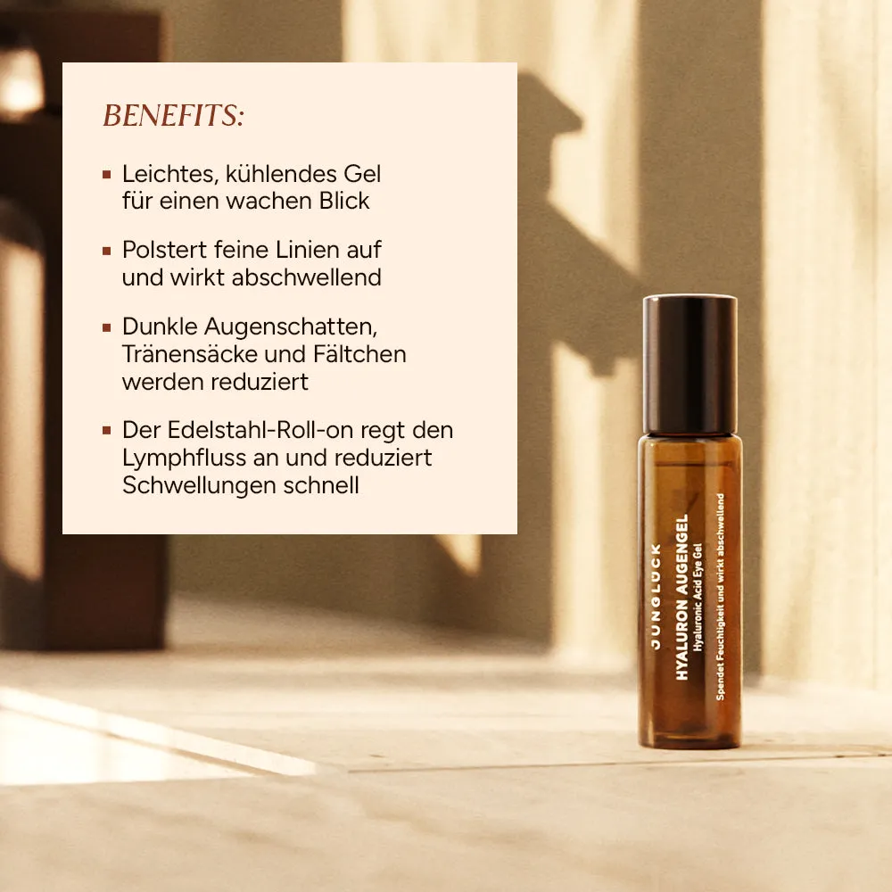 JUNGLÜCK Hyaluron Augengel 10 ml mit Koffein ölfrei