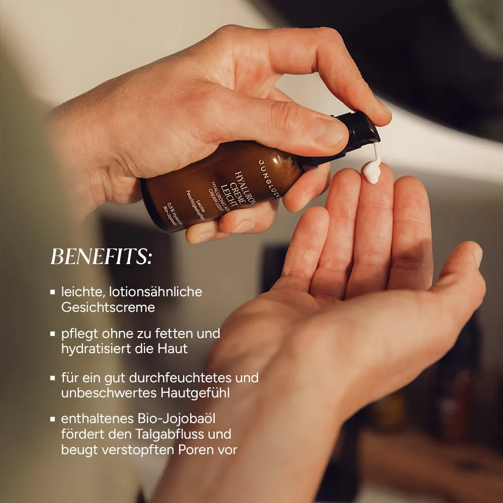 JUNGLÜCK Hyaluron Creme Leicht 10 ml für Mischhaut