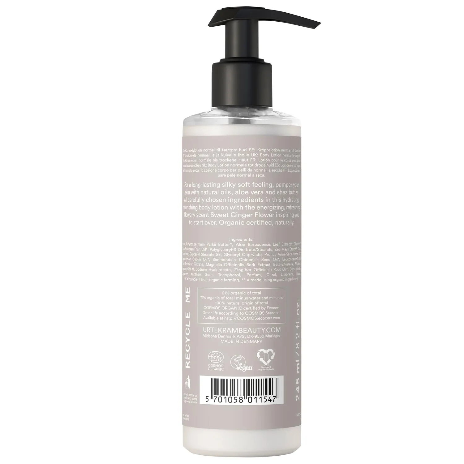 Urtekram Aloe Vera Körperlotion 245 ml feuchtigkeitsspendend