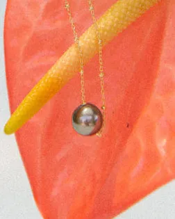 Leahlani Tahitian Pearl Kette 10-11mm Gold Geschenkset