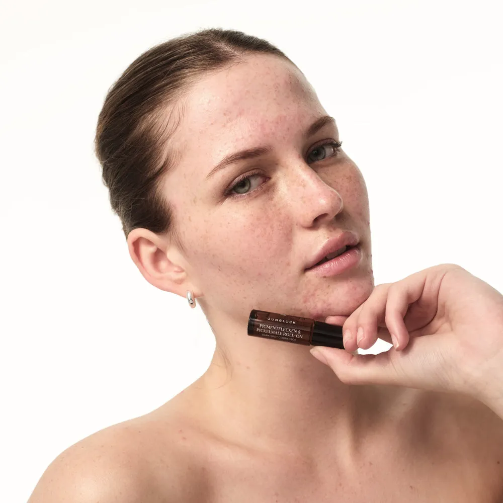 JUNGLÜCK Pigmentflecken Pickelmale Set mit SPF ohne Duftstoffe