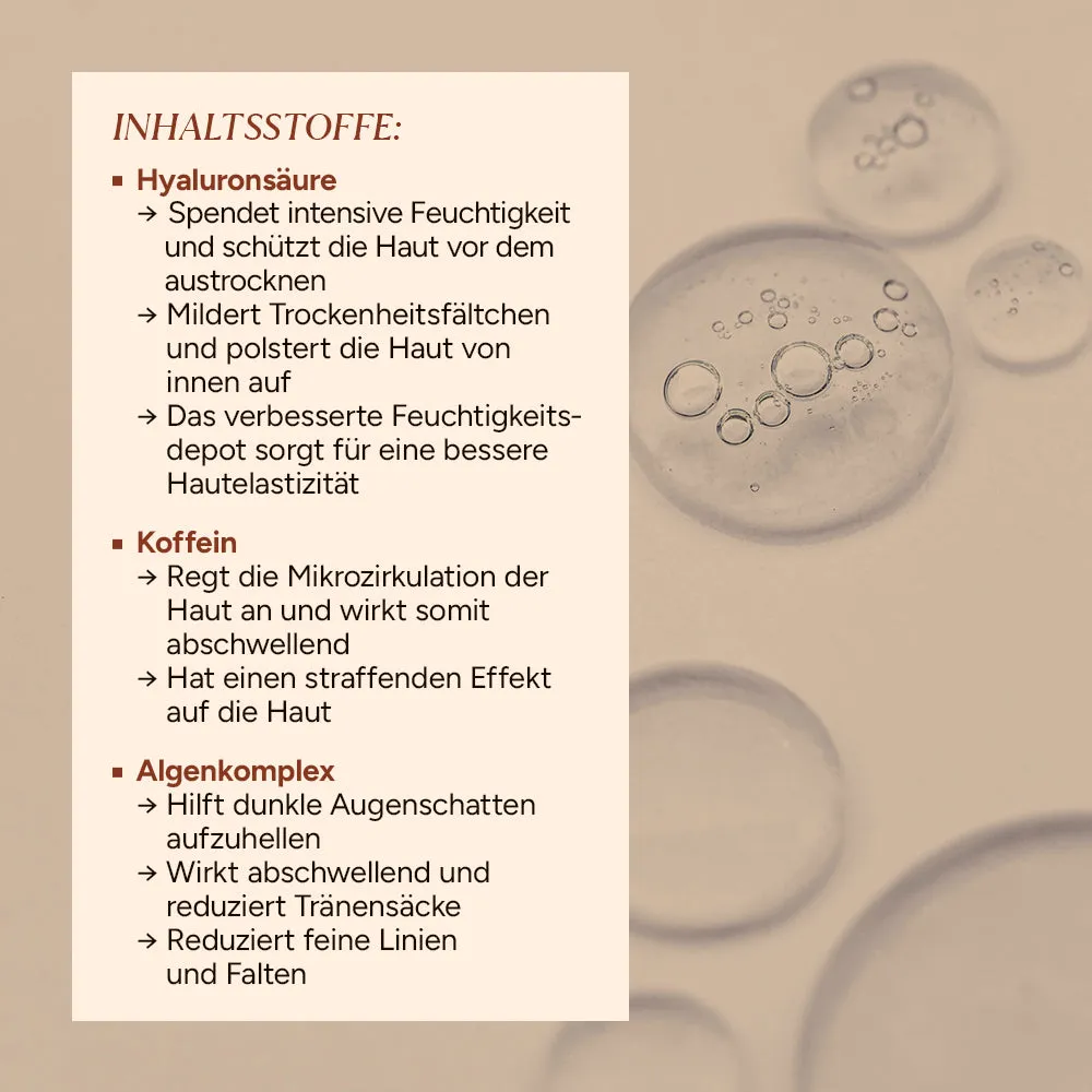 JUNGLÜCK Hyaluron Augengel 10 ml mit Koffein ölfrei