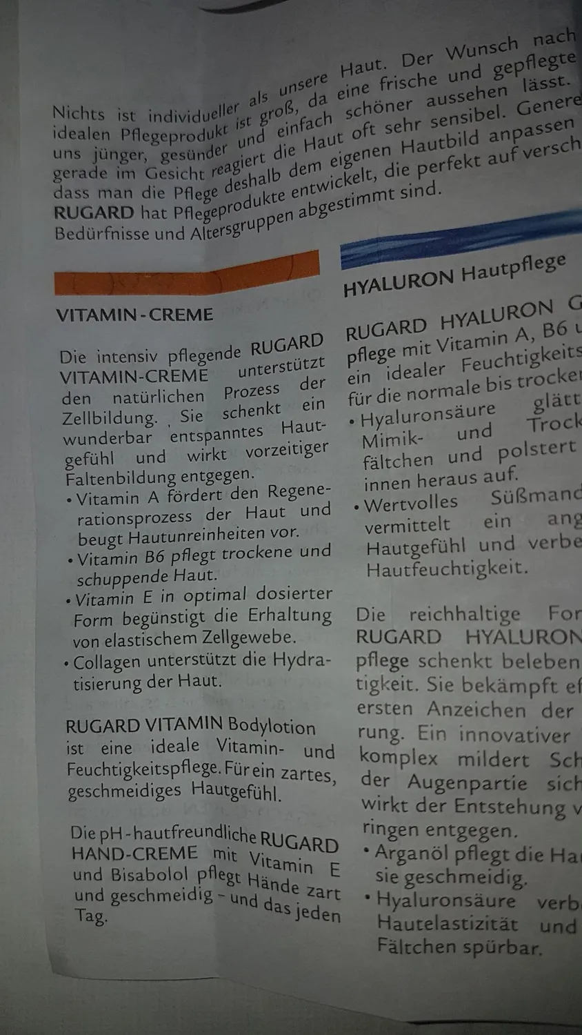 Rugard Vitamin-Creme Gesichtspflege 100 ml Anti-Aging