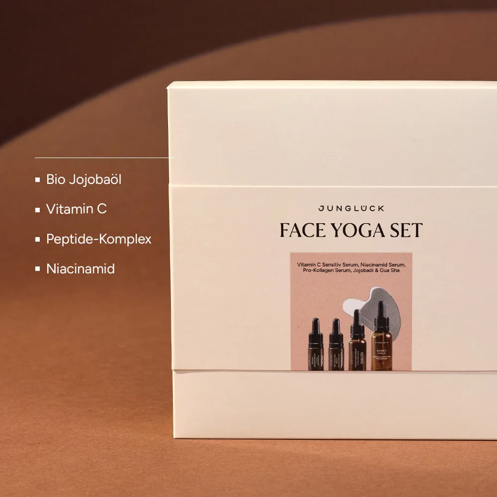 JUNGLÜCK In a Box Face Yoga Pflegeset mit Jojobaöl