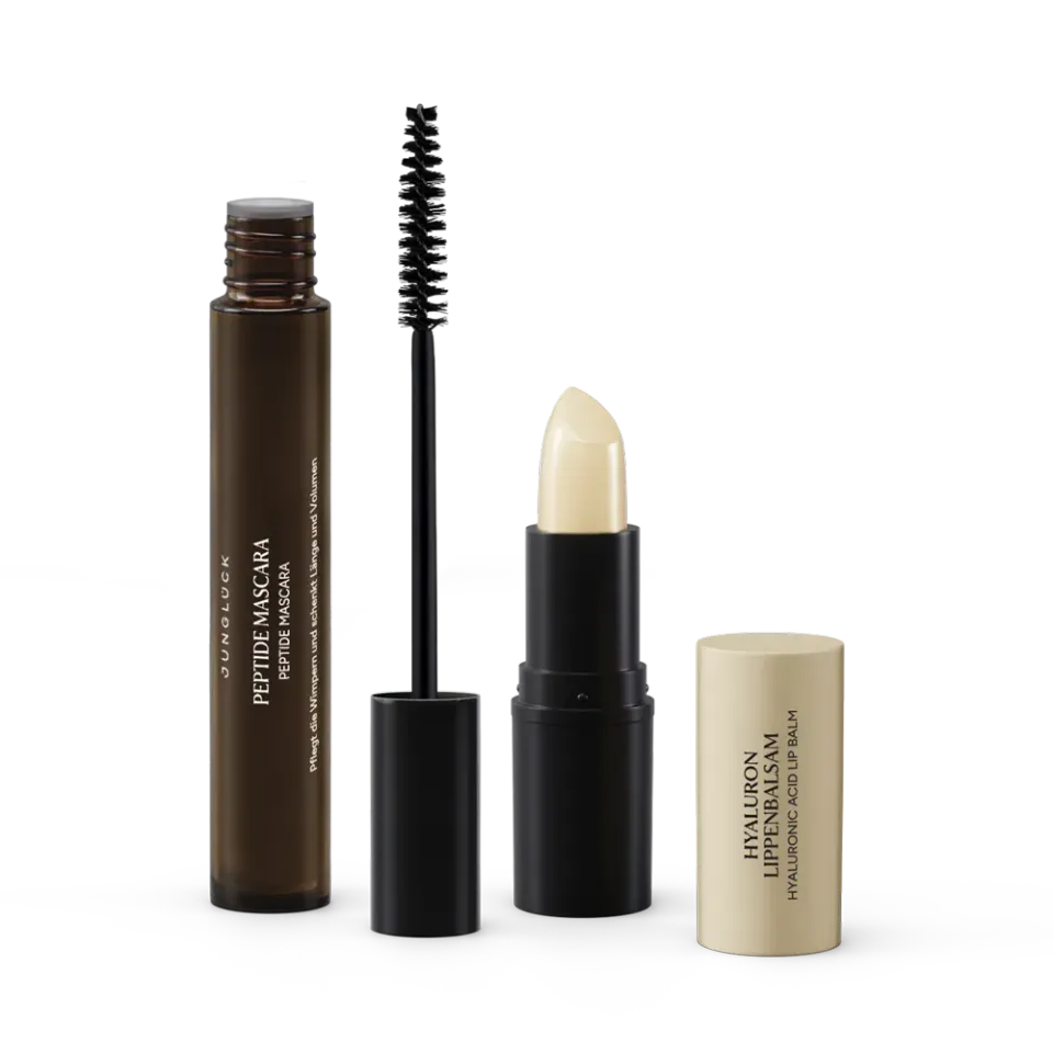 JUNGLÜCK Beauty Essentials Kombi Set Transparent Wimpern Lippen