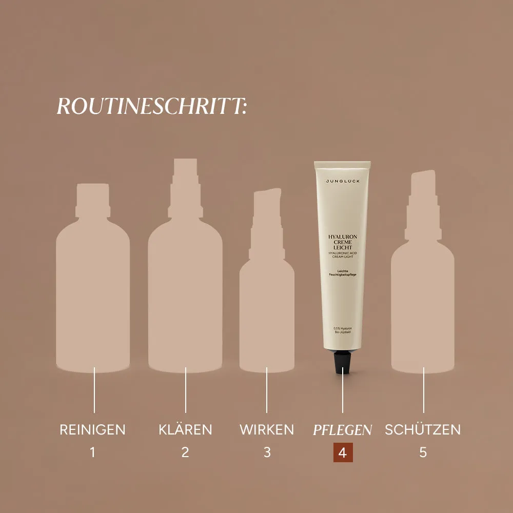 JUNGLÜCK Hyaluron Creme Leicht 10 ml für Mischhaut