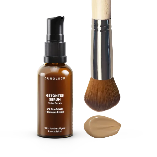 JUNGLÜCK Getöntes Serum + Pinsel Kombi 02 hell mit Cica