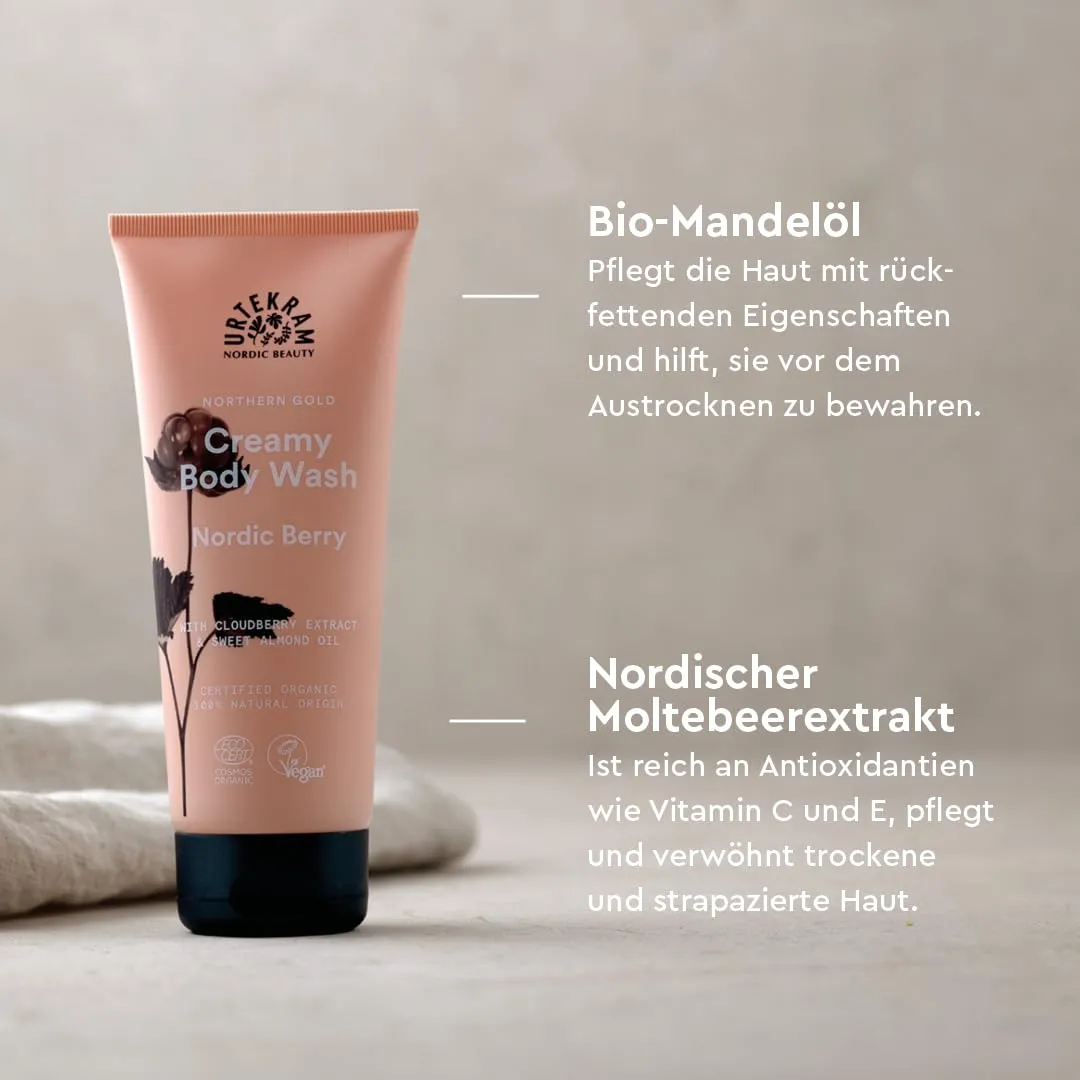 Urtekram Nordic Berry Body Wash Duschgel 200 ml Mandelöl