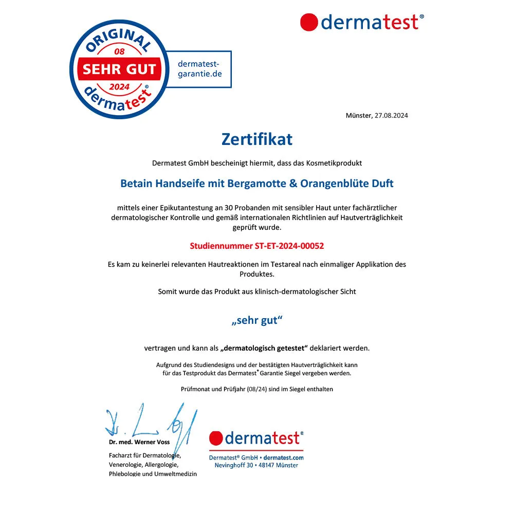 JUNGLÜCK Betain Handseife 240 ml mit Duft für Hände