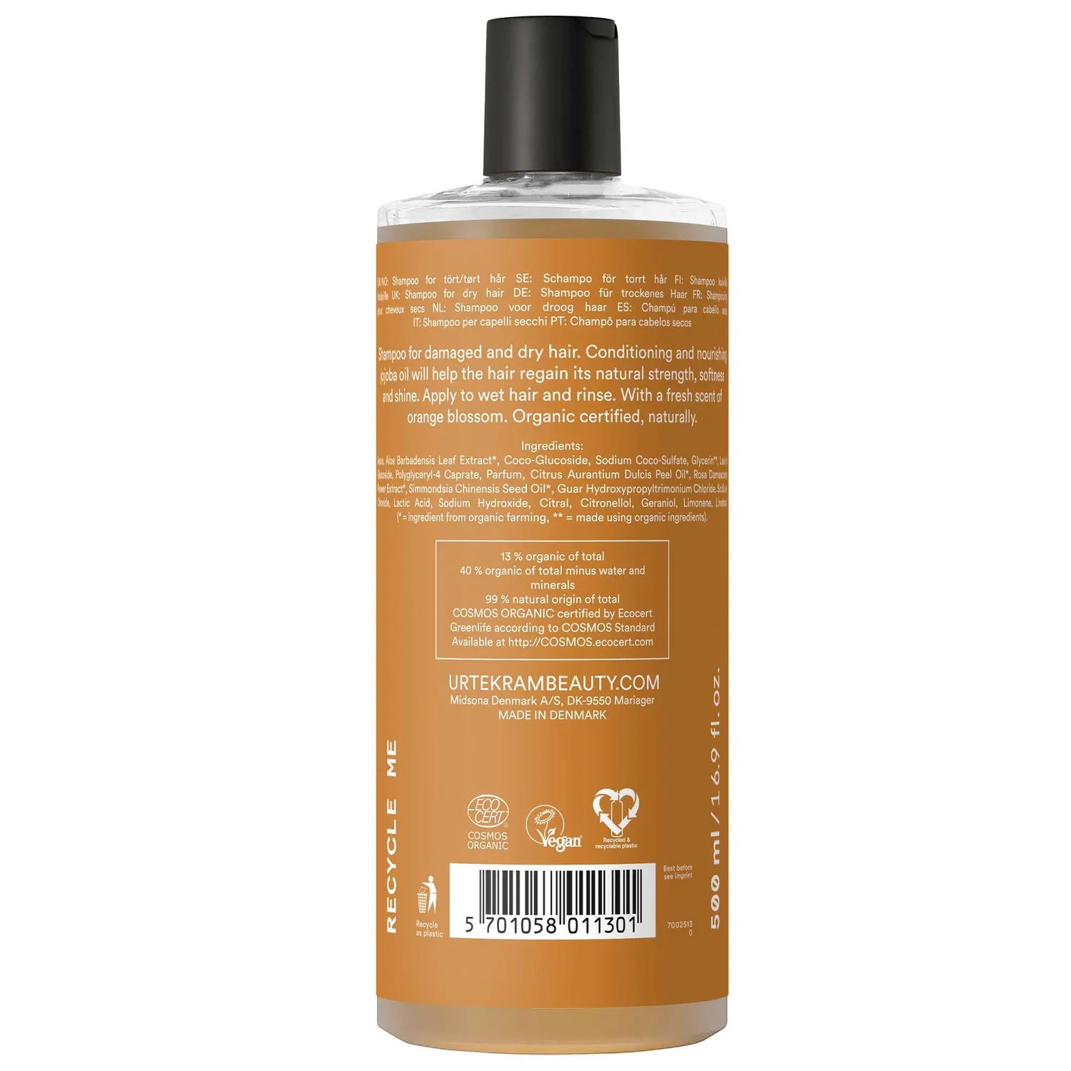 Urtekram Rise & Shine Orangenblüten Shampoo 500 ml