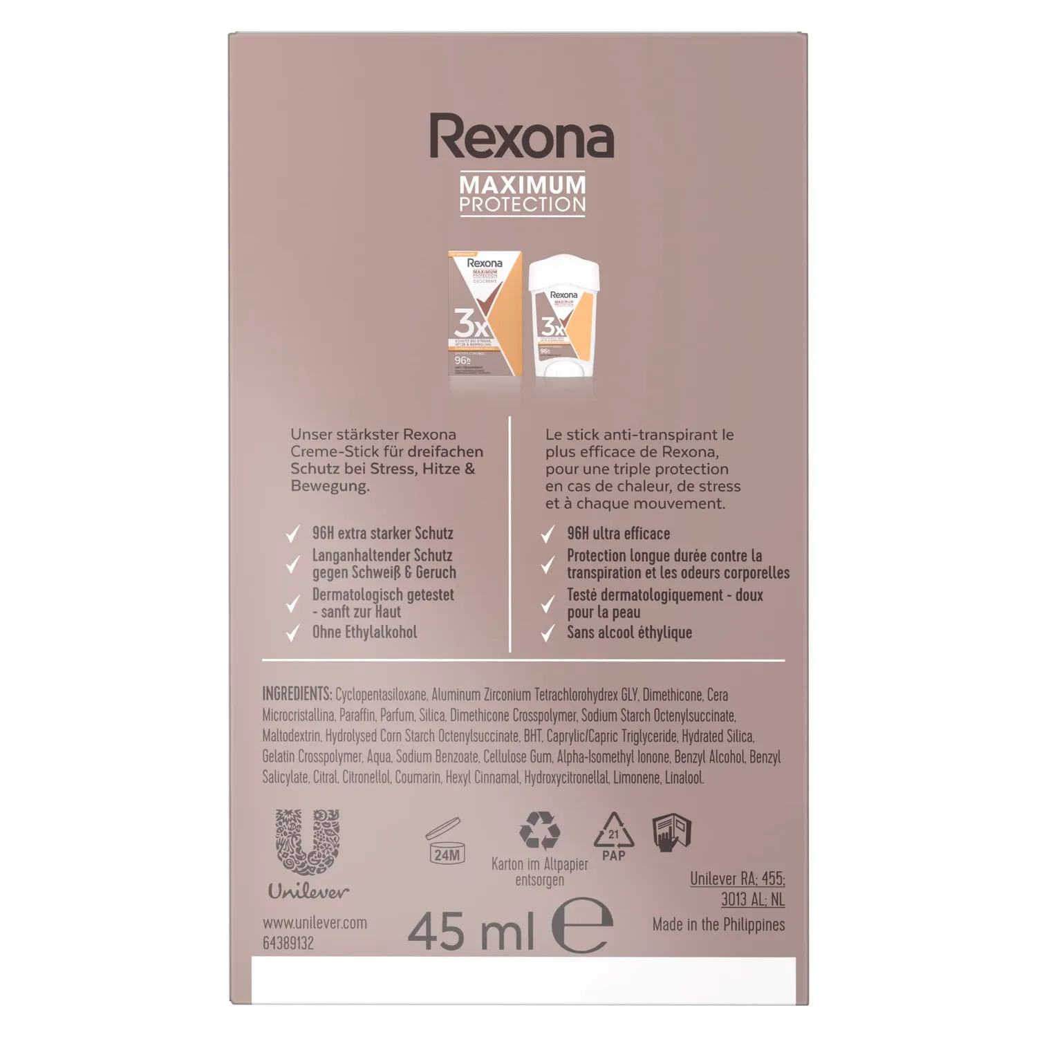 Rexona Maximum Protection Sports Control Deo-Creme 45 ml