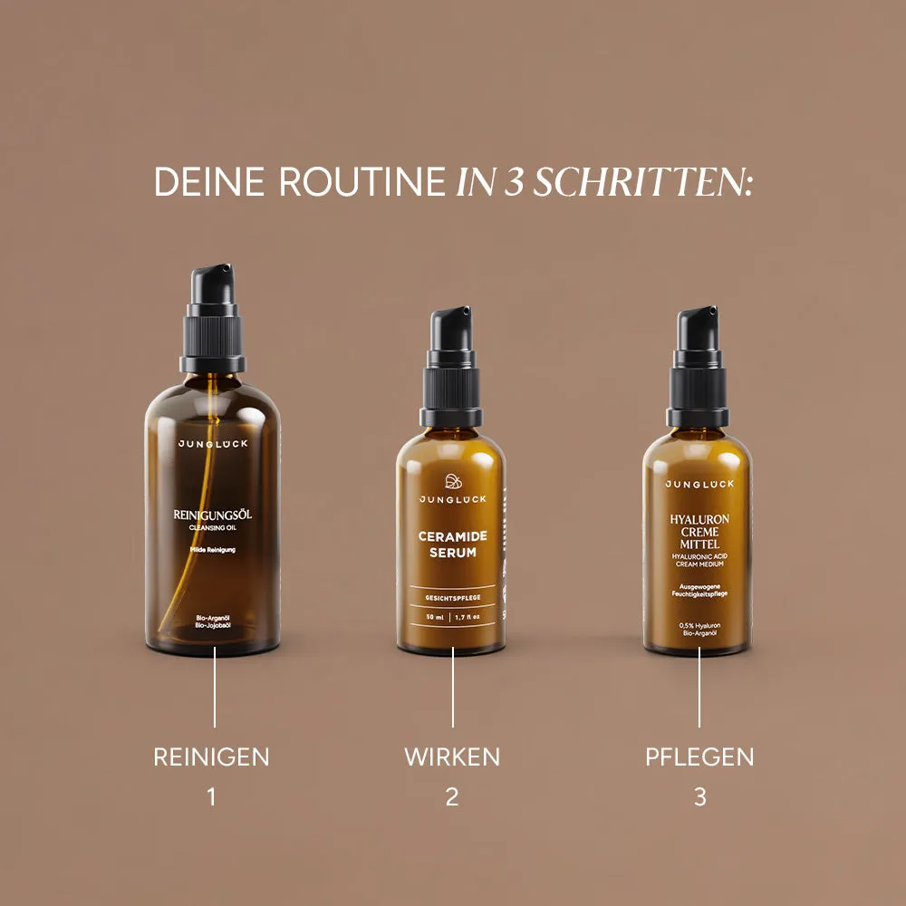 JUNGLÜCK Set Hautbarriere stärken Serum Reinigung