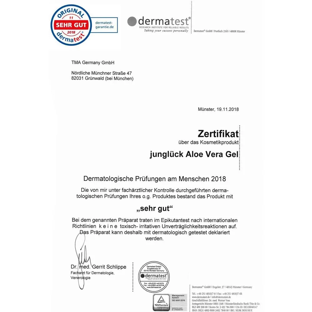 JUNGLÜCK Aloe Vera Gel 250 ml ohne Duftstoffe