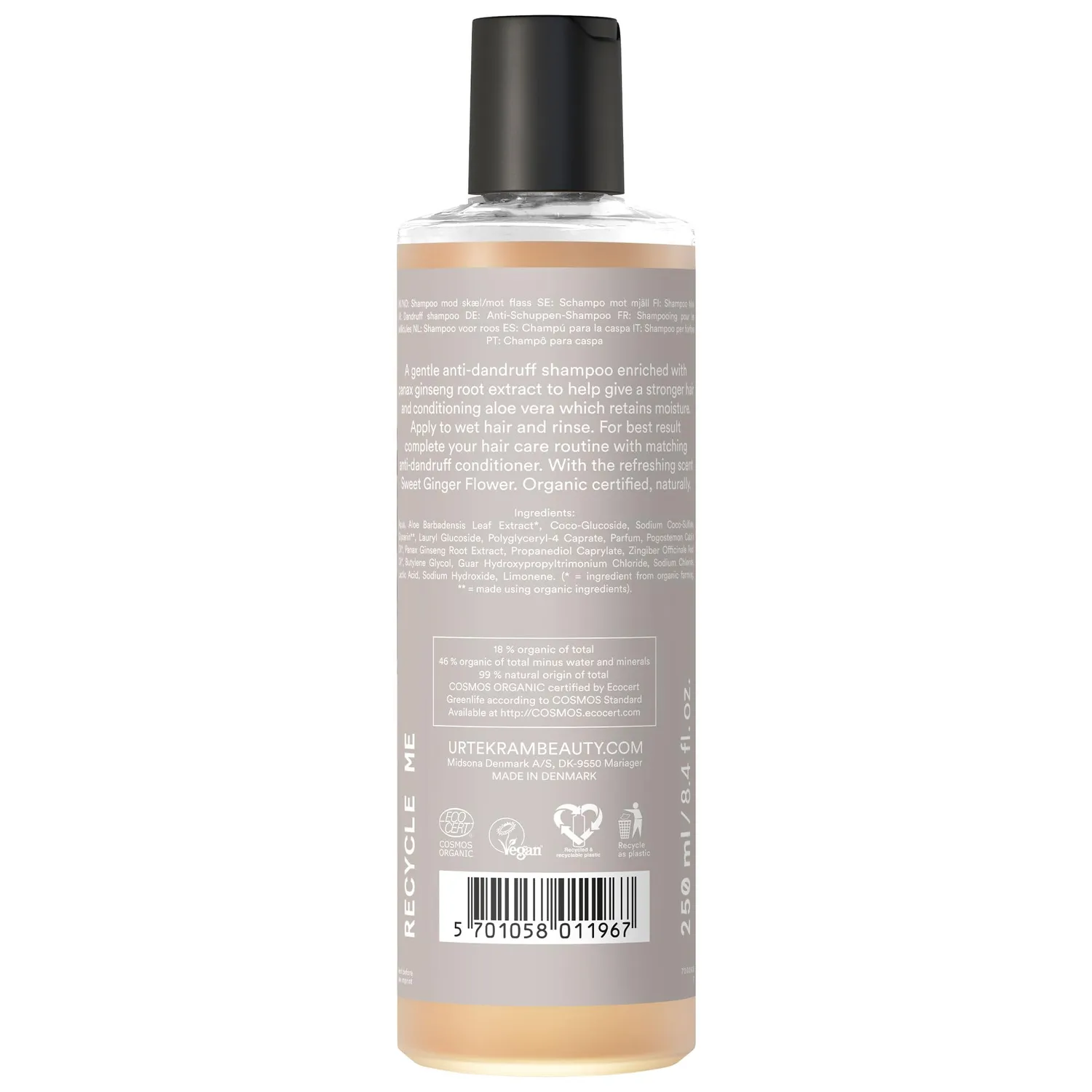 Urtekram Start Over Sweet Ginger Flower Antischuppenshampoo 250ml