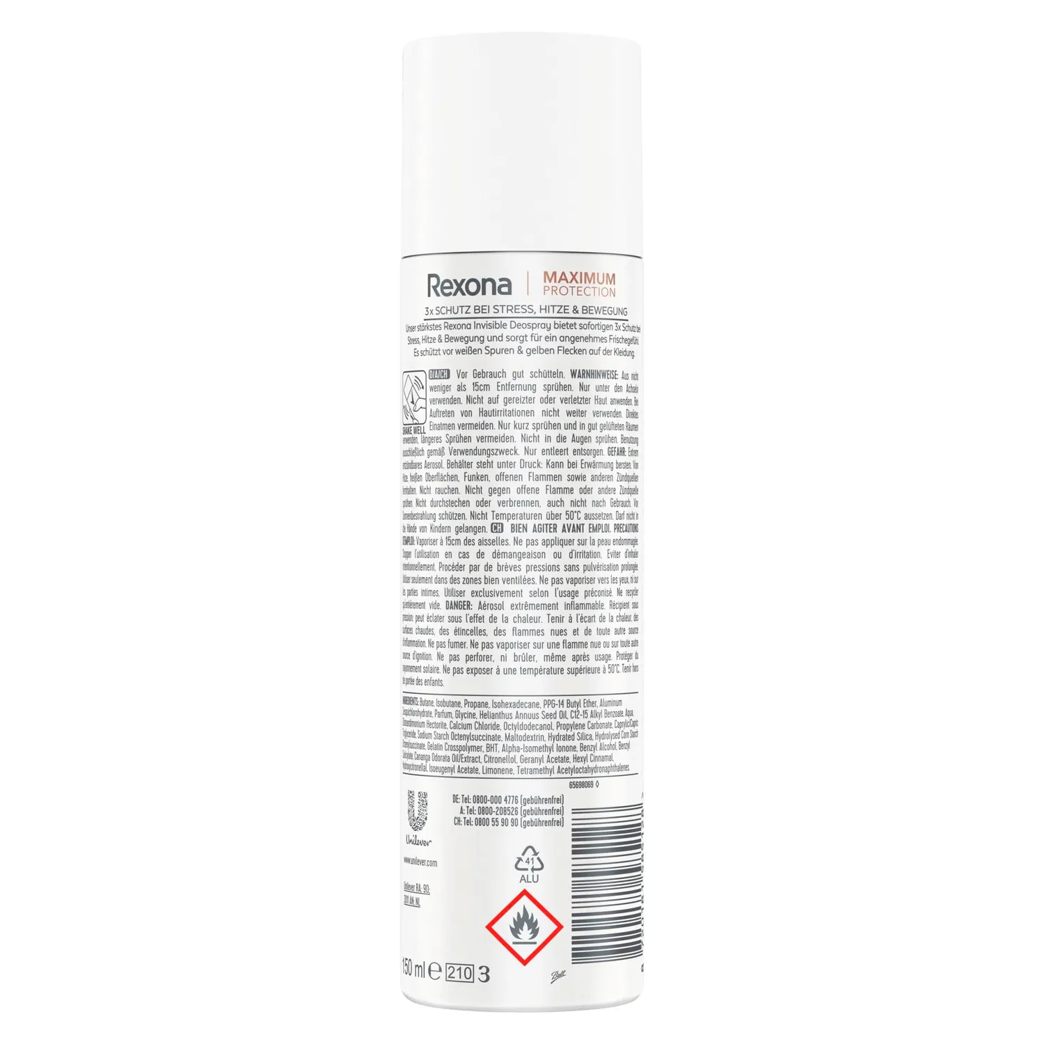 Rexona Maximum Protection Invisible Deospray 150 ml 96h