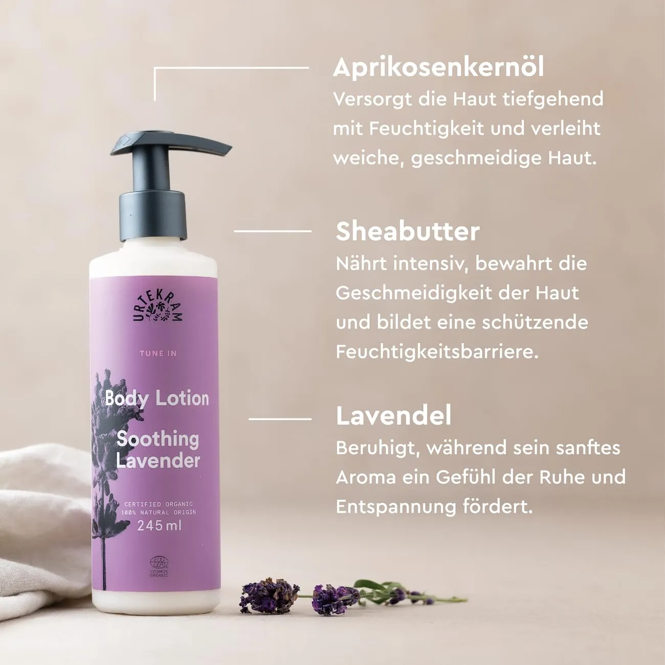 Urtekram Tune In Soothing Lavender Bodylotion 245 ml