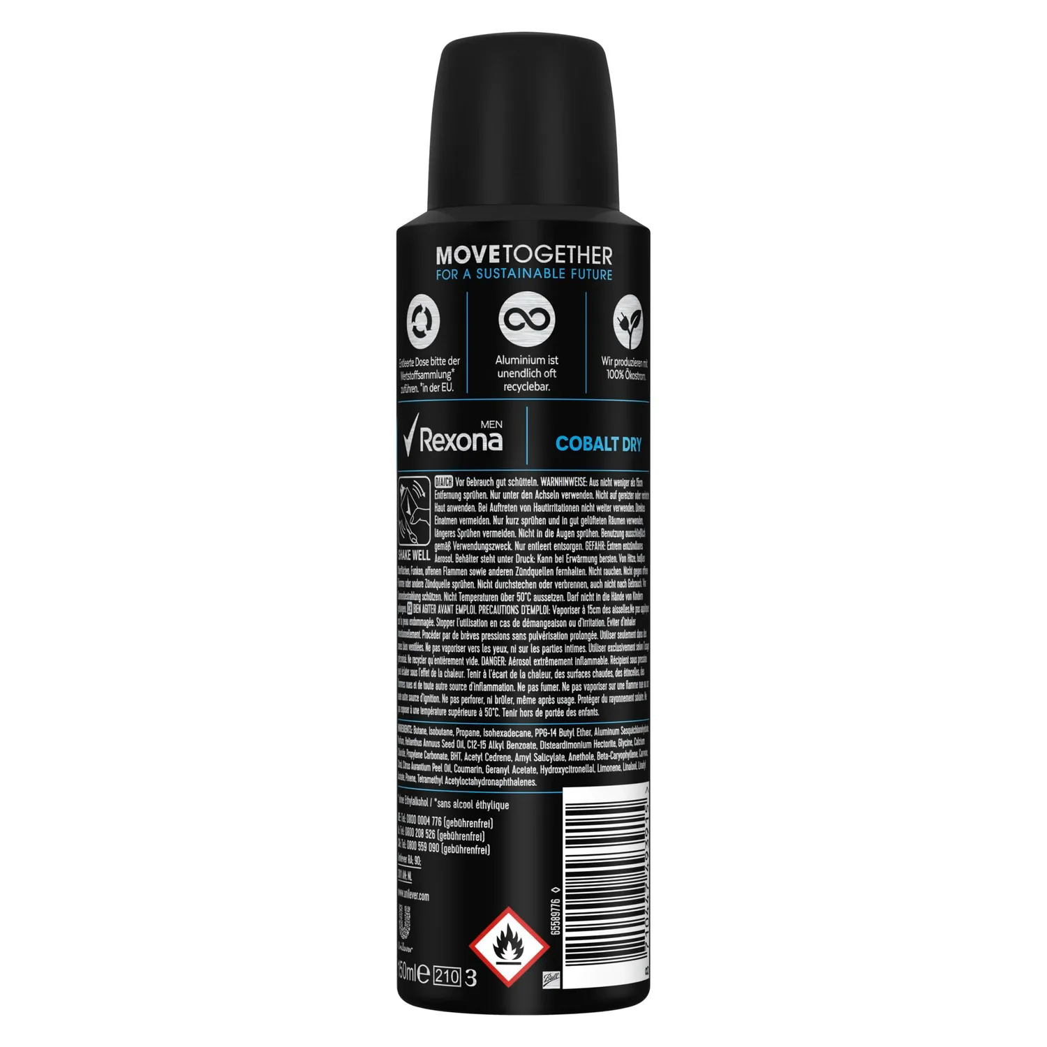 Rexona Men Cobalt Dry Deo Spray 6x150 ml MotionSense