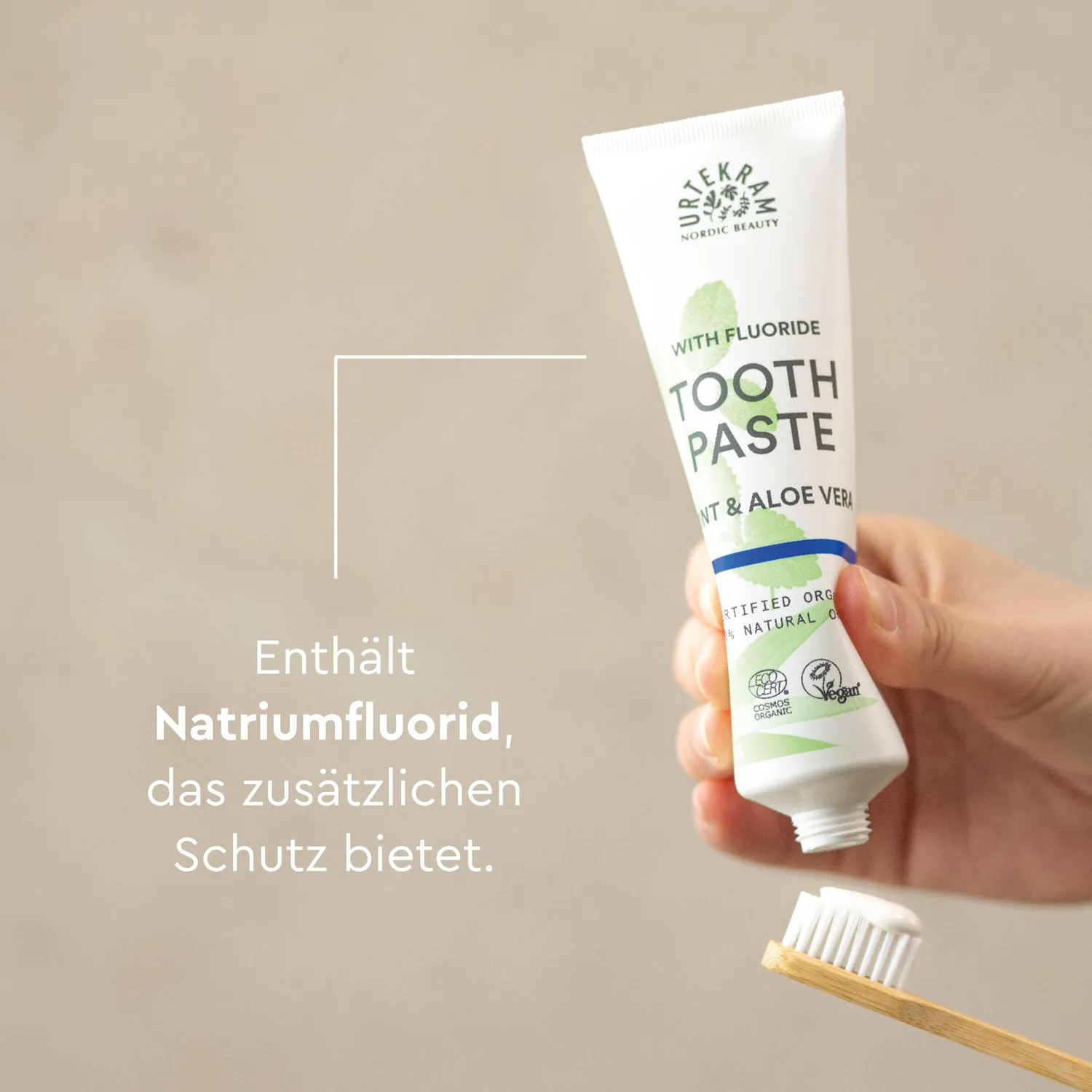 Urtekram Minze Aloe Vera Zahnpasta 75 ml mit Fluorid