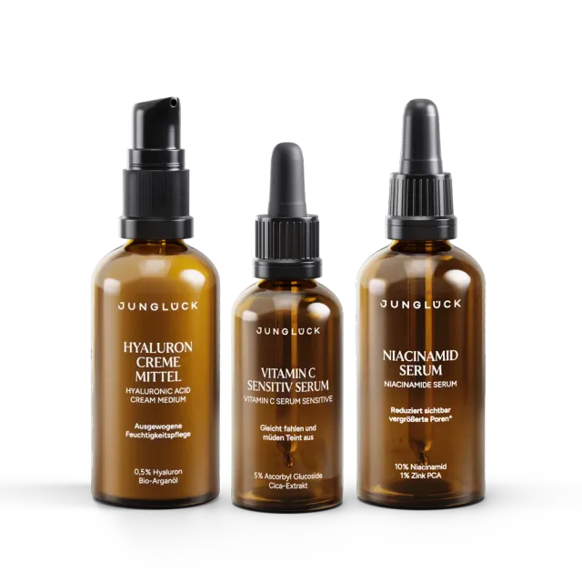 JUNGLÜCK Bestseller Trio Gesichts-Set 3-teilig mit Glow