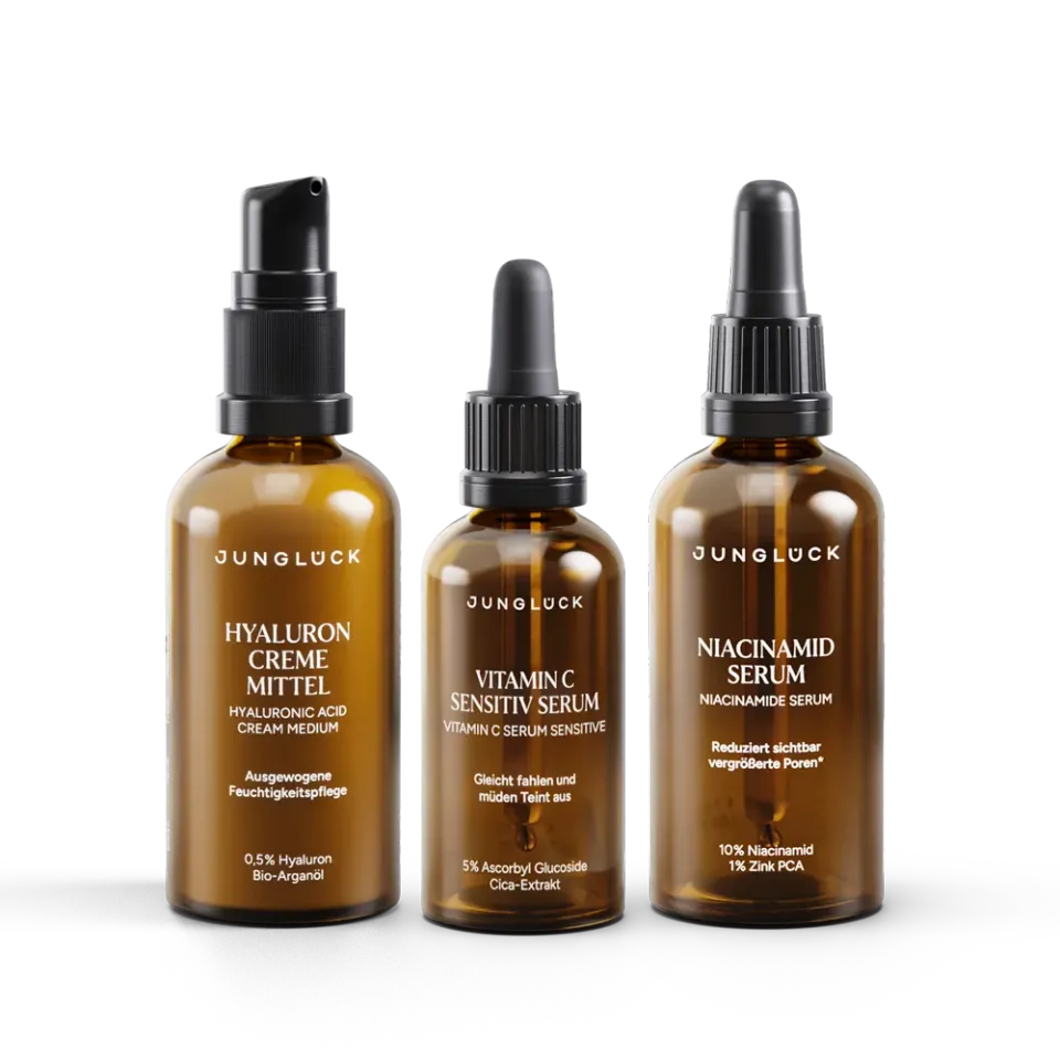 JUNGLÜCK Bestseller Trio Gesichts-Set 3-teilig mit Glow