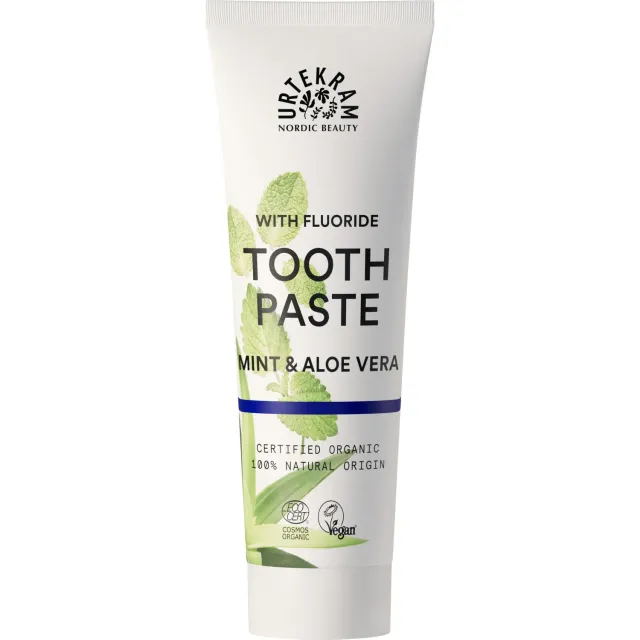 Urtekram Minze Aloe Vera Zahnpasta 75 ml mit Fluorid