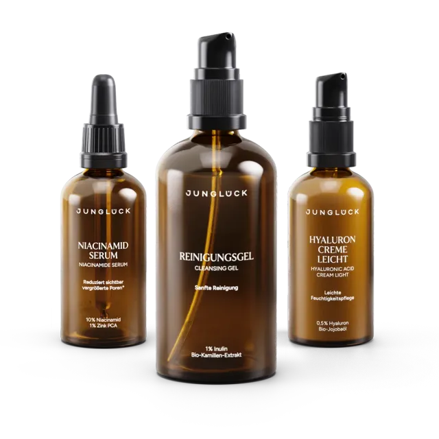 JUNGLÜCK Set Poren verfeinern Niacinamid Serum