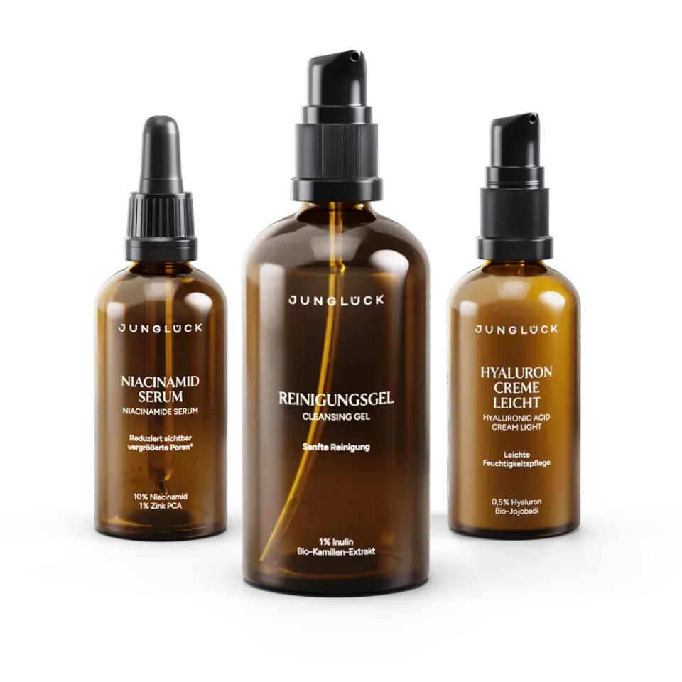 JUNGLÜCK Set Poren verfeinern Niacinamid Serum