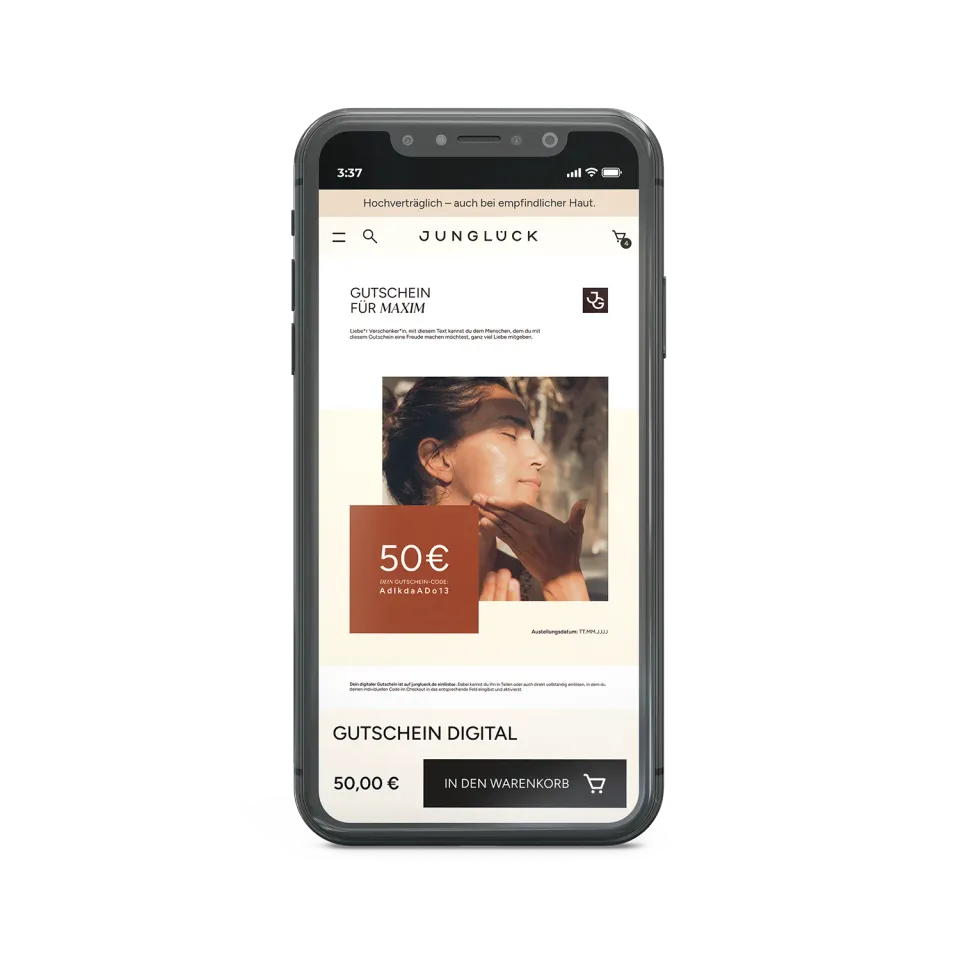 JUNGLÜCK Gutschein digital 15 EUR Geschenkkarte