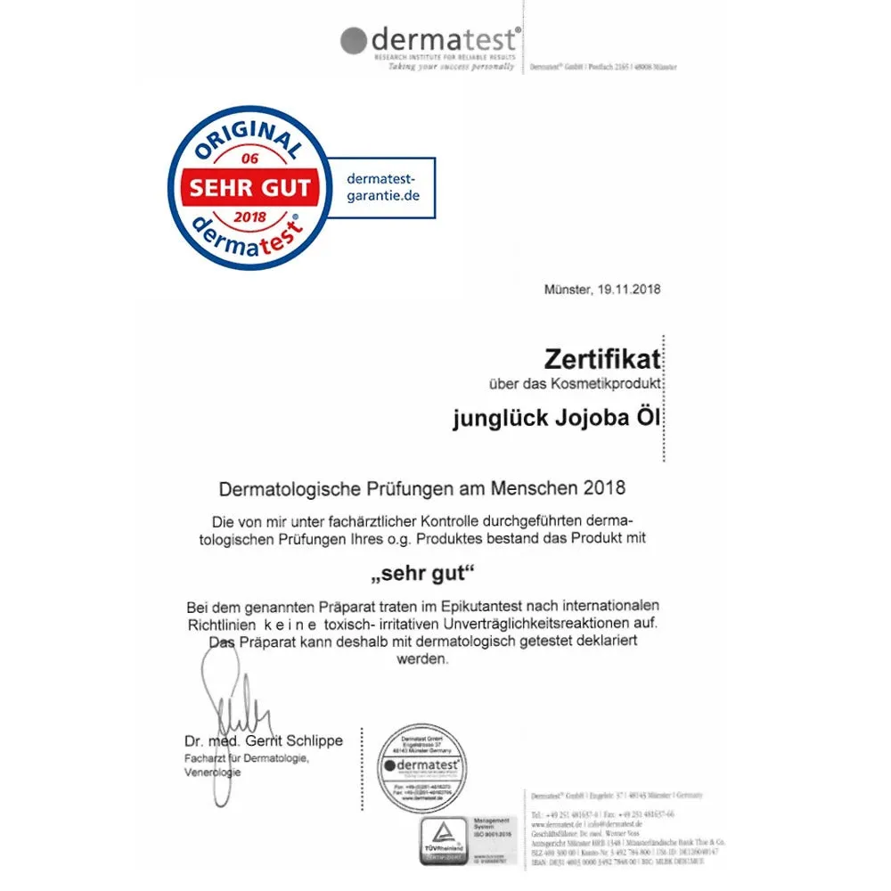 JUNGLÜCK Jojobaöl Gesichtsöl 100 ml ohne Duftstoffe