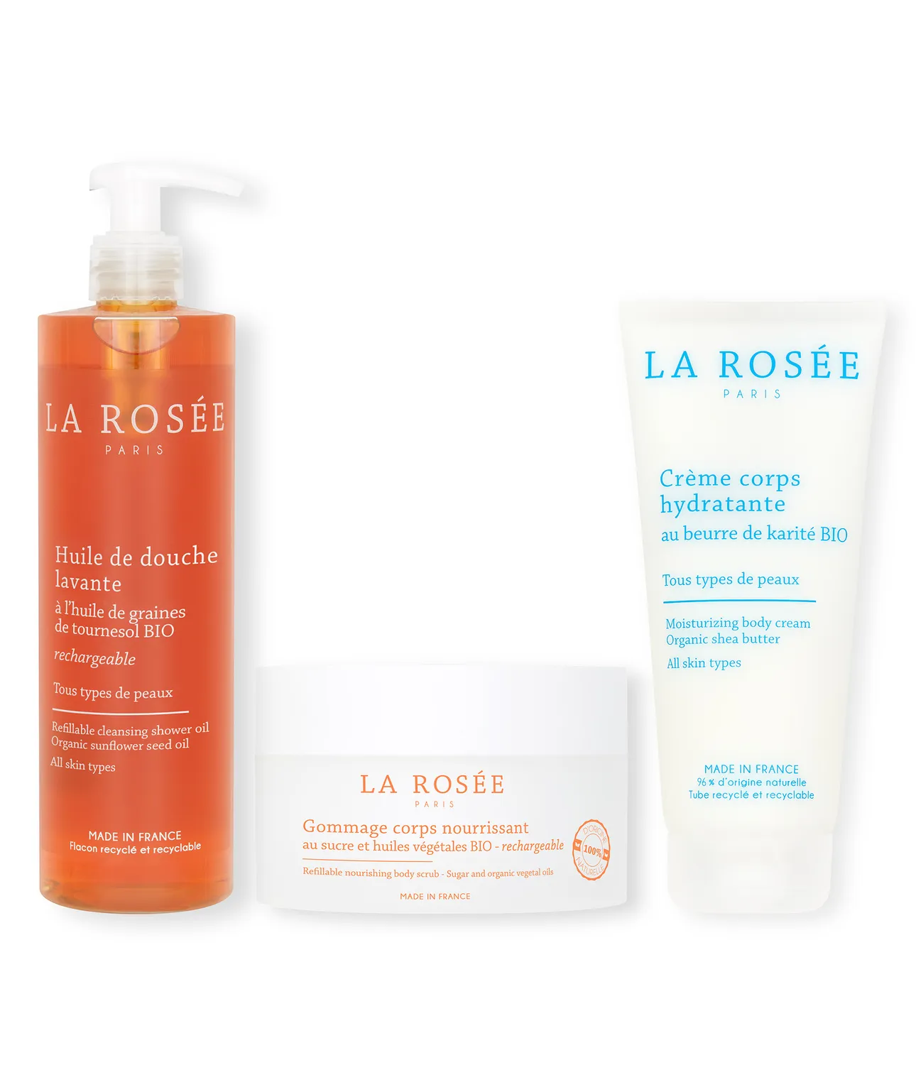La Rosée Körper Routine Set Peeling Pflege weiche Haut