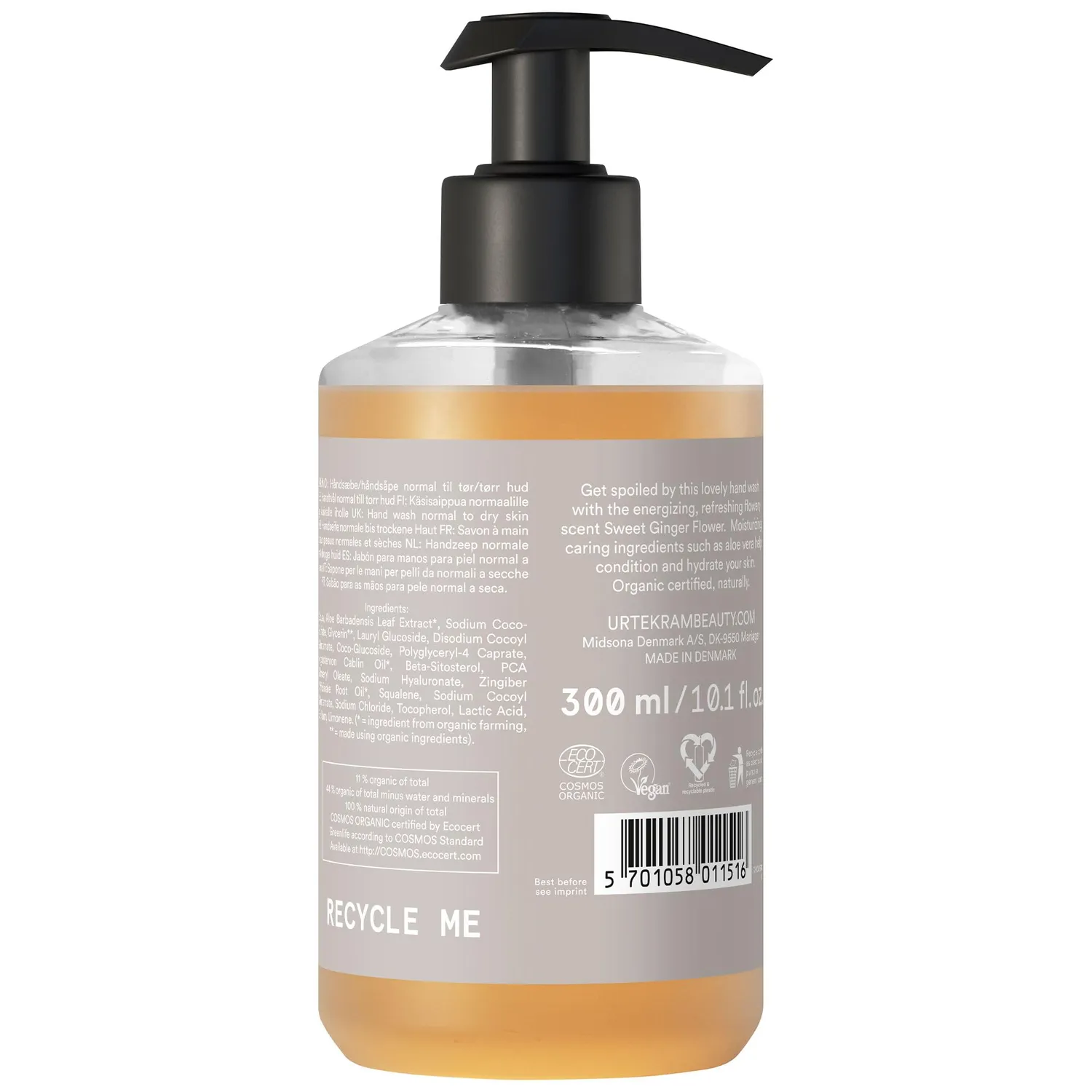 Urtekram Start Over Sweet Ginger Flower Handseife 300 ml belebend