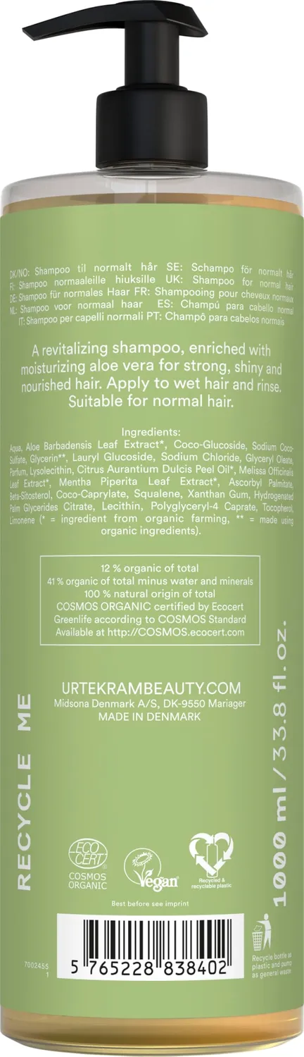 Urtekram Aloe Vera Shampoo normales Haar 1000 ml bio