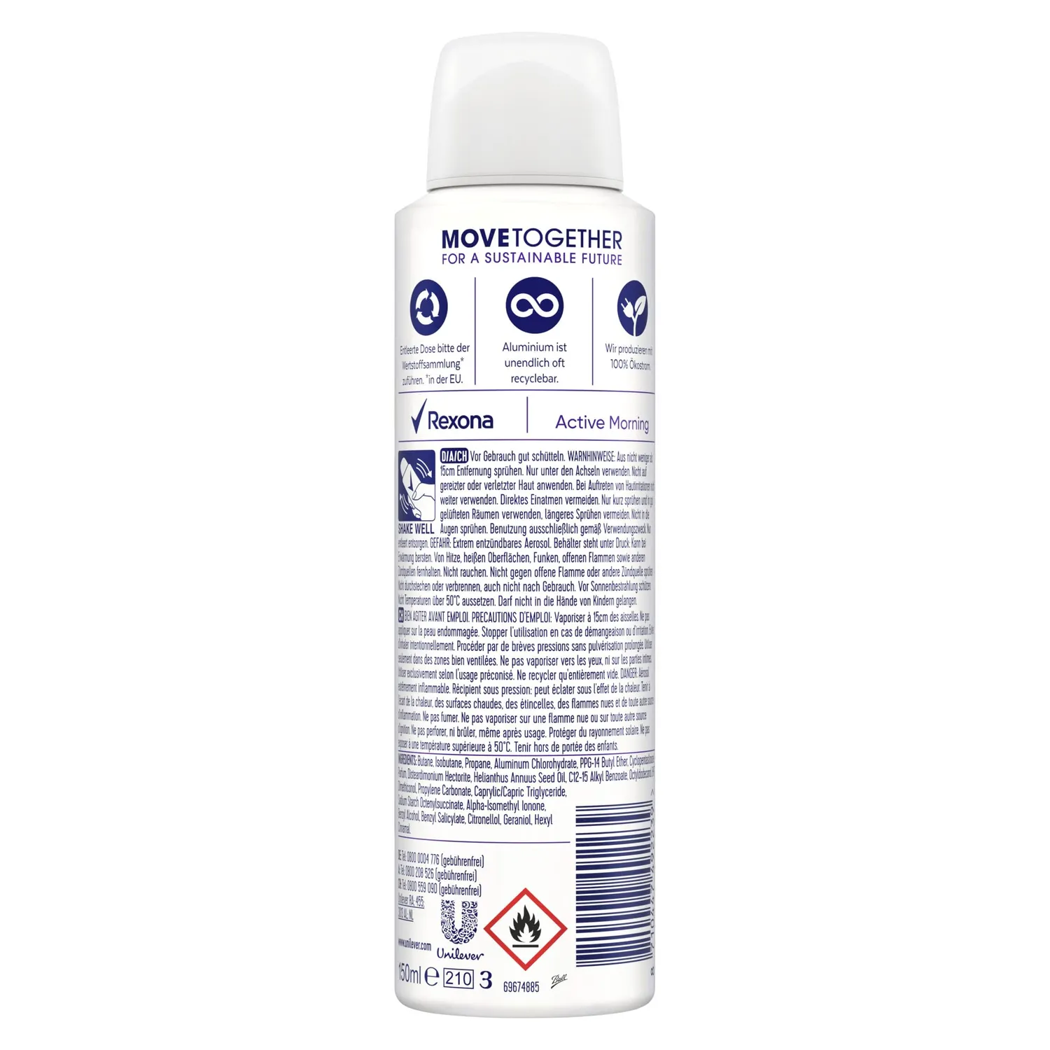 Rexona MotionSense Active Morning Deospray 6x150 ml