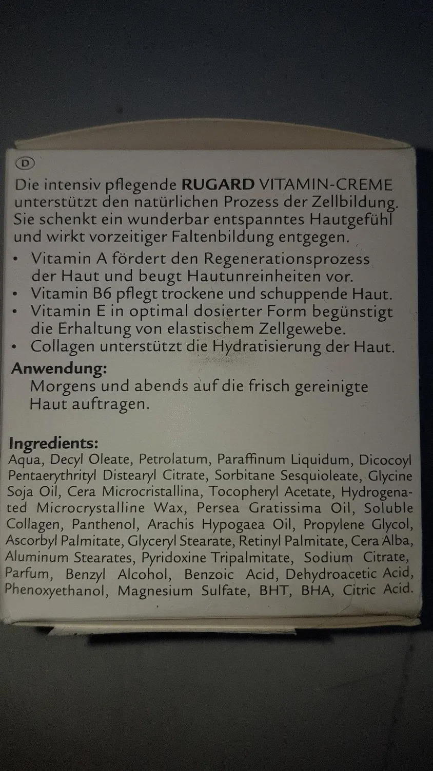 Rugard Vitamin-Creme Gesichtspflege 100 ml Anti-Aging
