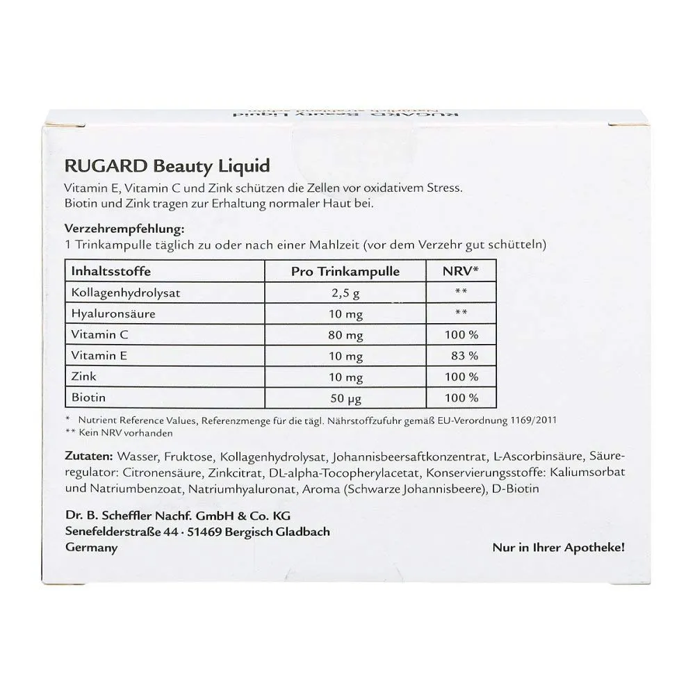 Rugard Beauty Liquid Trinkampullen Kollagen Hyaluron
